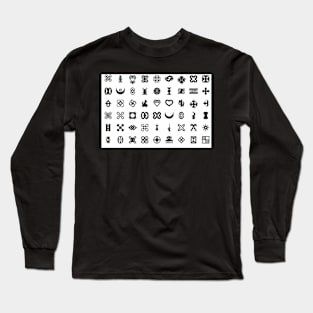 ADRINKRA PATTERN - BLACK AND WHITE Long Sleeve T-Shirt